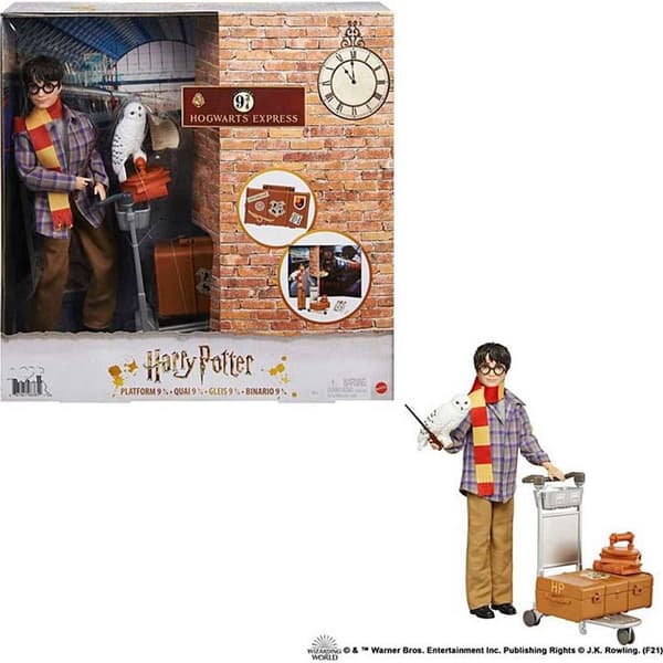 Harry Potter På Plattformen 9 Hedwig Artikulerad Docka Leksak Med Hedwig Och Bagagevagn Med Tillbehör Och Klistermärken Flerfärgad