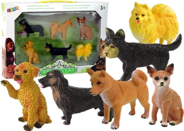 Set om 6 hundfiguriner Hundfigurin