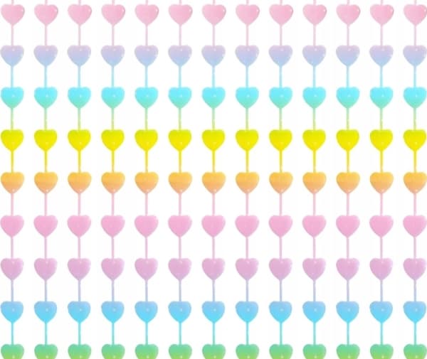 GoDan Kurtyna Macaron serca pastelowe nadruk 100x200cm