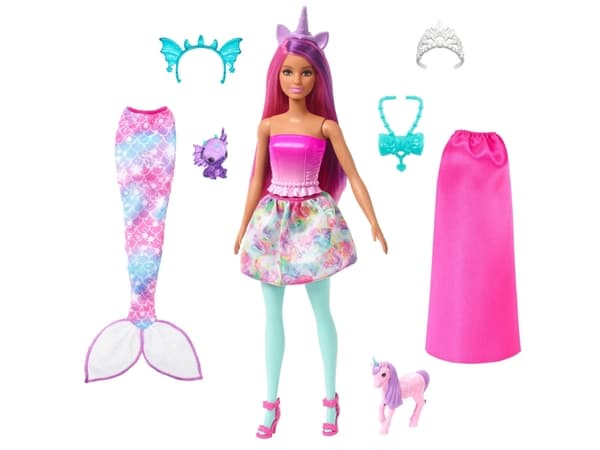 Barbie Dress Up Doll Mermaid with Fantasy Pets