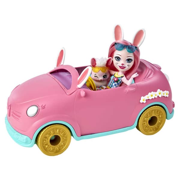 Enchantimals Mobil Bil Bunny 10.2´´ 10 Stykke Sæt Med Dukke Bunny Figur Og Tilbehør Flerfarvet 4 Years