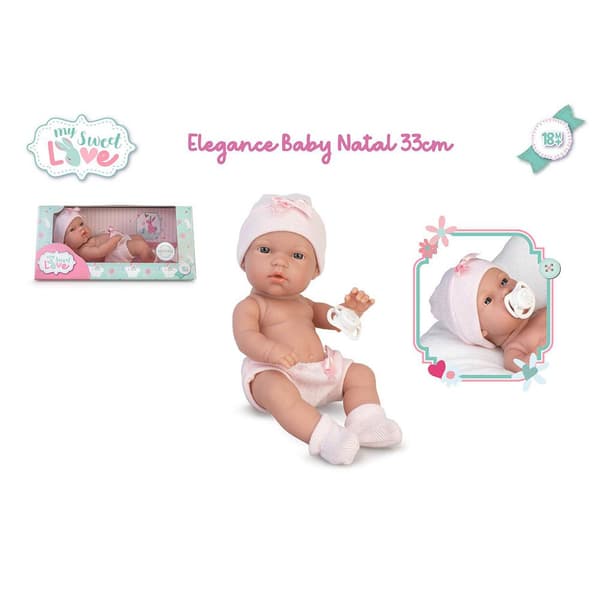 Famosa Docka Elegance Baby Natal 33 Cm Rosa