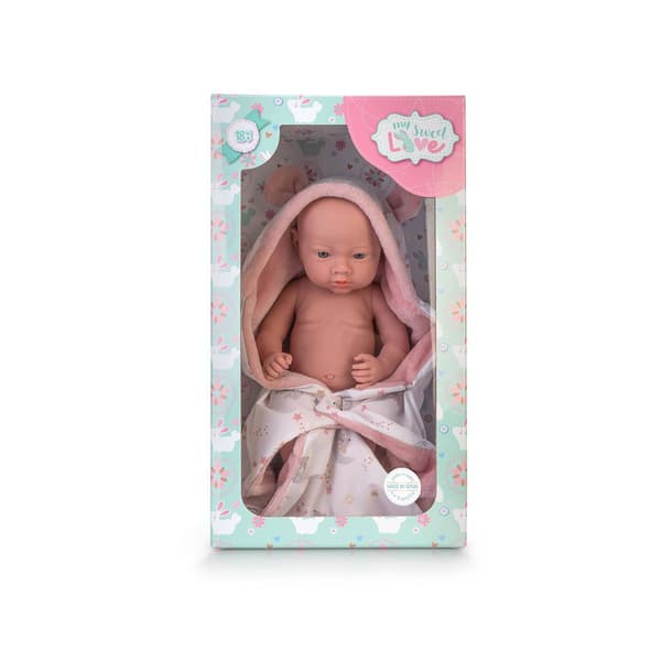 Famosa Med Filtdocka Real Baby 40 Cm Rosa