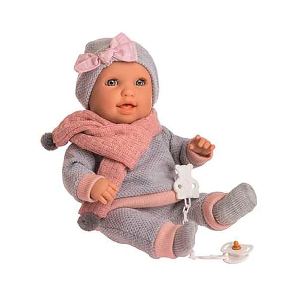Berjuan Interaktiv Susu Med Grå Pyjamas Och Mekanism. Gråter. Rie Och Sug Nappen 38 Cm Rosa