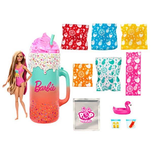 Barbie Serie Smoothiedocka För Tropisk Frukt Pop Reveal Rosa