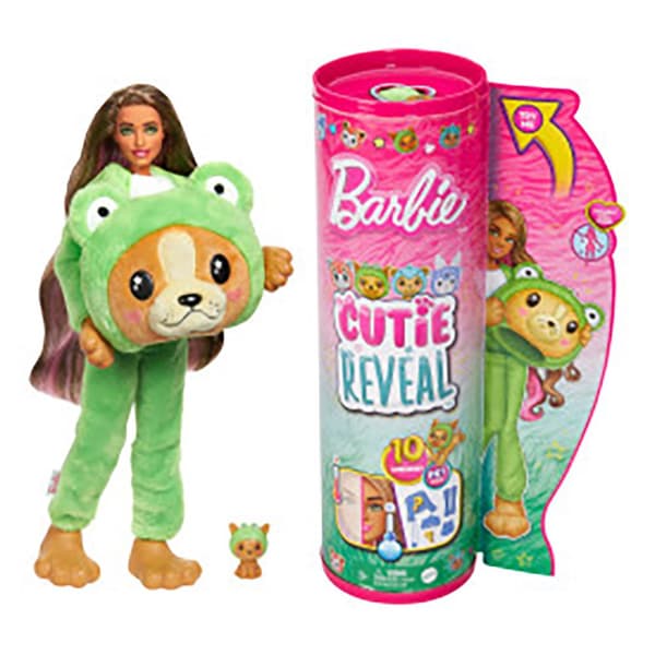 Barbie Serie Dog Frog Dräktdocka Cutie Reveal Rosa