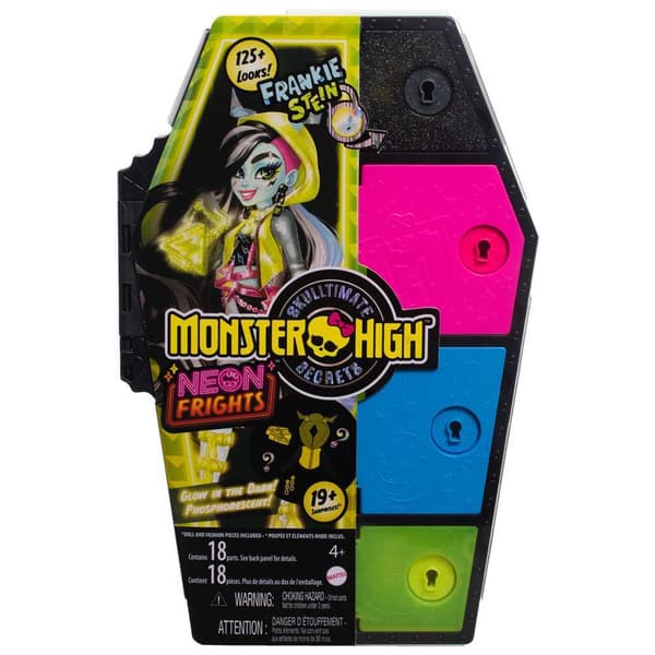 Monster High Med Neon Frights Closet Doll Skulltimate Secrets Frankie Stein Flerfarvet