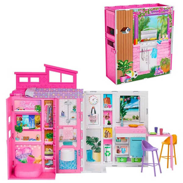 Barbie Jubilæum Med 65th 4 Værelse Lejlighed Møbel Dukke Rosa