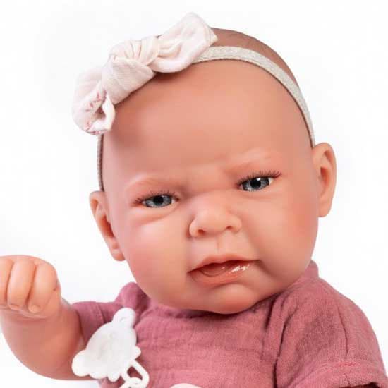 MuÑecas Antonio Juan Läs Born Read C/backpack Doll Vit