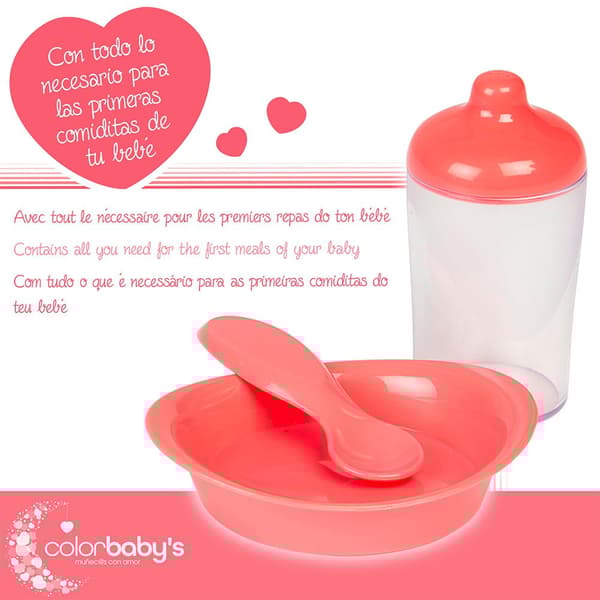 Color Baby Syöttötuoli Nukeille Harmaa,Pinkki