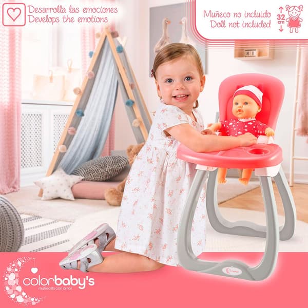 Color Baby Syöttötuoli Nukeille Harmaa,Pinkki