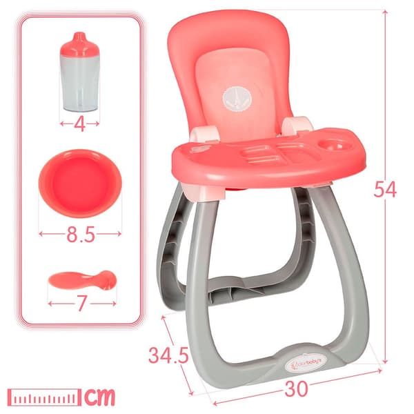 Color Baby Syöttötuoli Nukeille Harmaa,Pinkki