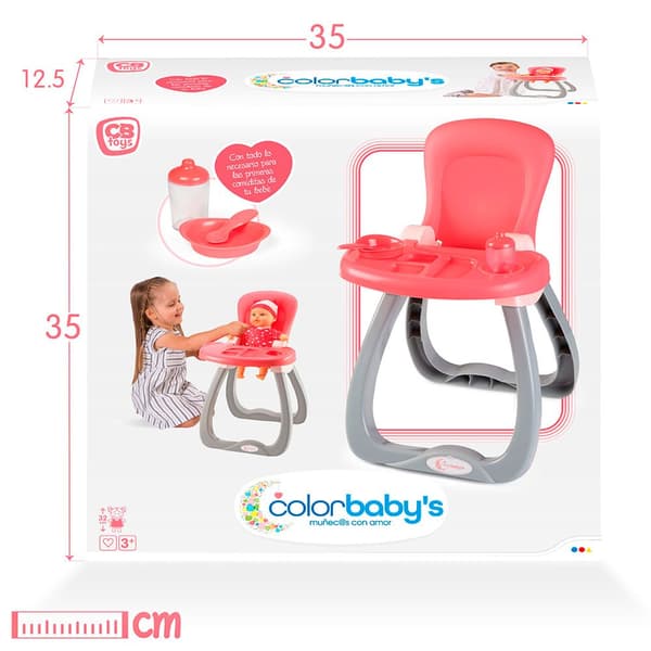 Color Baby Syöttötuoli Nukeille Harmaa,Pinkki
