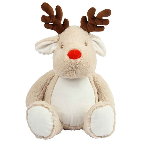 Mumbles Zipped Reindeer Plush Toy Light Brown One Size