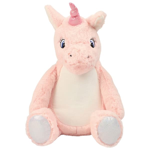 Mumbles Zipped Unicorn Plush Toy Pink One Size