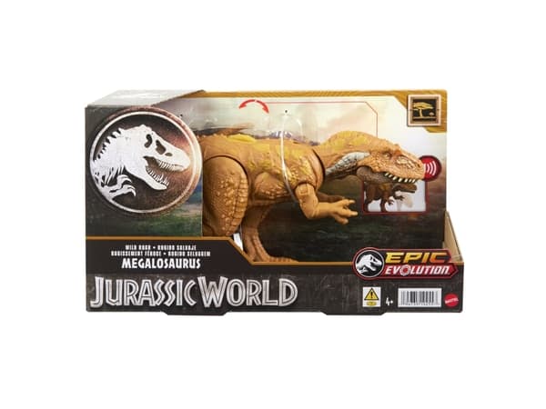Jurassic World WILD ROAR Megalosaurus, Actionfigur att samla, Filmer och TV-serier, Batterier krävs