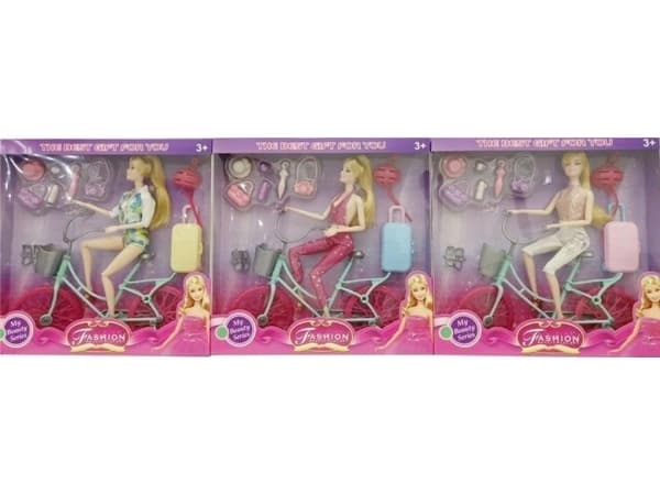 Svensk *****Doll med cykel och tillbehör Q8277 87560