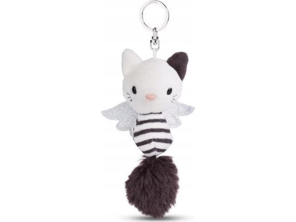 NICI 49061 Skyddsängel plysch katt hängsmycke 12cm svart och vit GRÖN