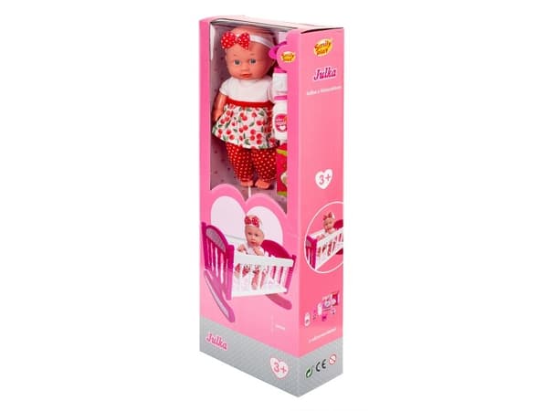 Smily Play Julka babydukke, seng, Smily Play tilbehør