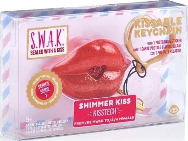 S.W.A.K. keychain Shimmer (Red Glitter) kiss with butterfly sound, 4115