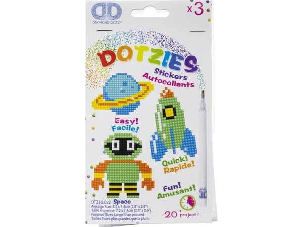 DIAMOND DOTS luova setti timanttipiirustus SPACE, 3 tarraa, DTZ12.022