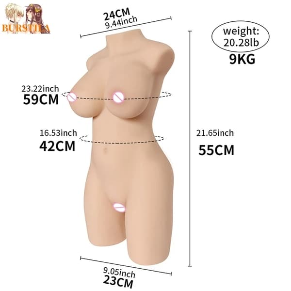 Mandlig Onani Legetøj, Realistisk TPE Materiale, Vaginale og Anale Åbninger, 9KG