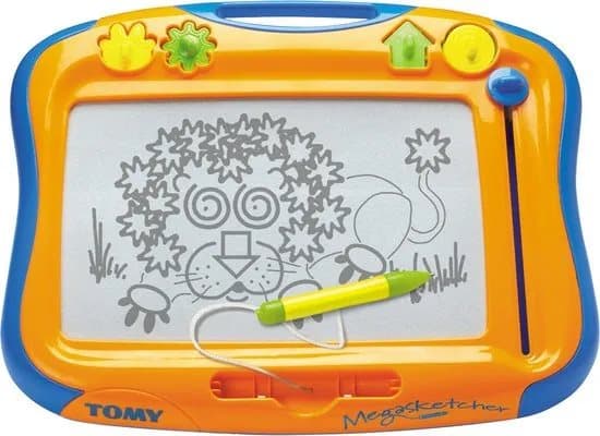 Tomy Megasketcher Classique, magnetisk rittavla för barn, 3 år, blå, orange