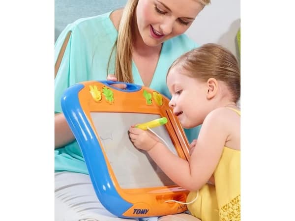 Tomy Megasketcher Classique, magnetisk rittavla för barn, 3 år, blå, orange