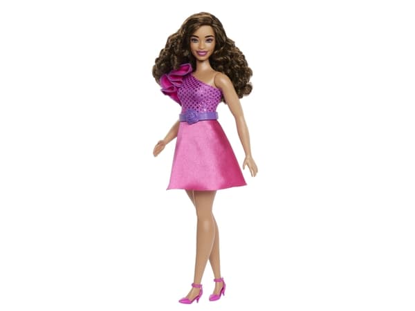 Barbie Fashionistas 65th Anniversary Doll, Brown Hair, Pink Sparkly Dress, Fashion doll, Female, 3 yr(s), Boy/Girl, Multicolour
