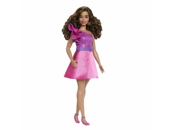 Barbie Fashionistas 65th Anniversary Doll, Brown Hair, Pink Sparkly Dress, Fashion doll, Female, 3 yr(s), Boy/Girl, Multicolour