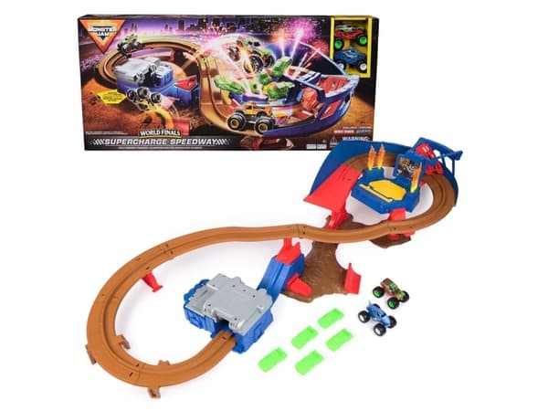 Monster Jam MONSTER JAM launch track with two vehicles Supercharge Speedway, 6071089