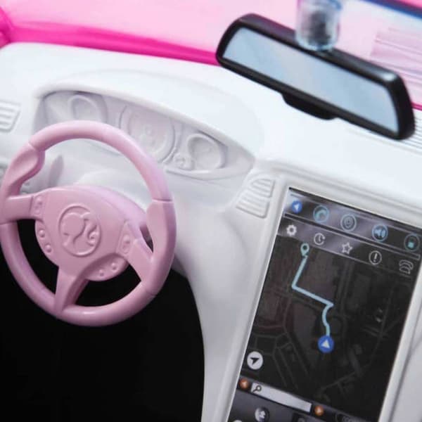 Barbie Rosa Lodrät Fordonsleksak Med Rullande Hjul Docka Con Rosa 3 Years