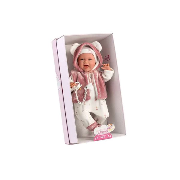 Llorens Fjernet Mimi Smil Med Hår Fuchsia Jakke Og Sut Dukke 40 Cm Rosa