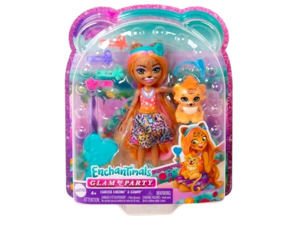Enchantimals Glam Party CHARISSE CHEETAH & GRINSY Doll, Motedukke, Jente, 4 år, Gutt/Jente, 155 mm, Flerfarget