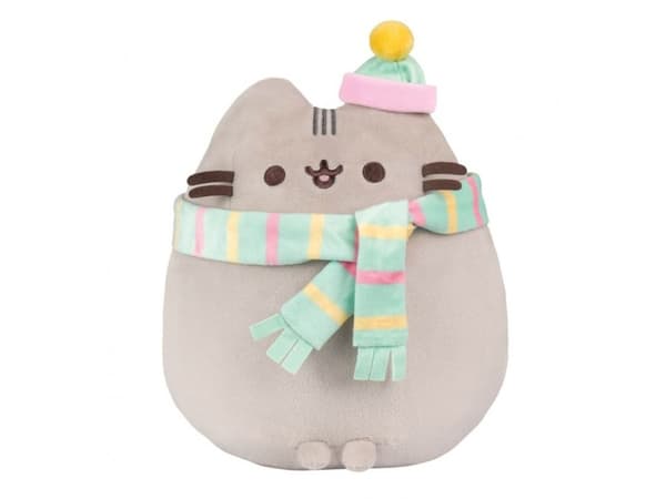 Pusheen Pusheen - Plysjmaskot med skjerf og lue, 24 cm