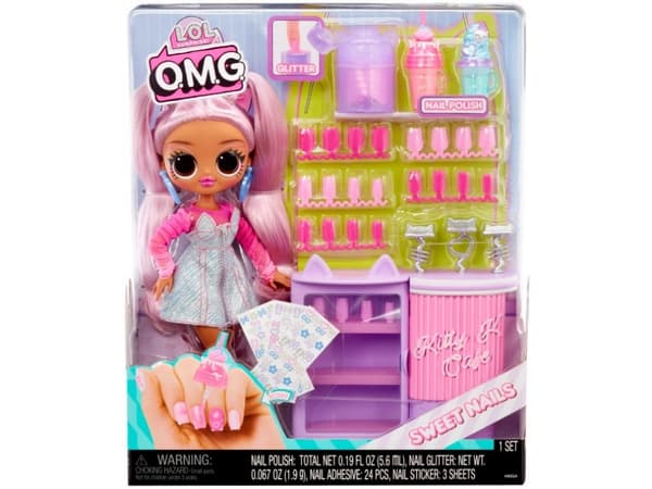 L.O.L. Surprise! OMG Sweet Nails - Kitty K Café, Modedocka, Honkoppling, 4 År, Pojke/flicka, Multifärg