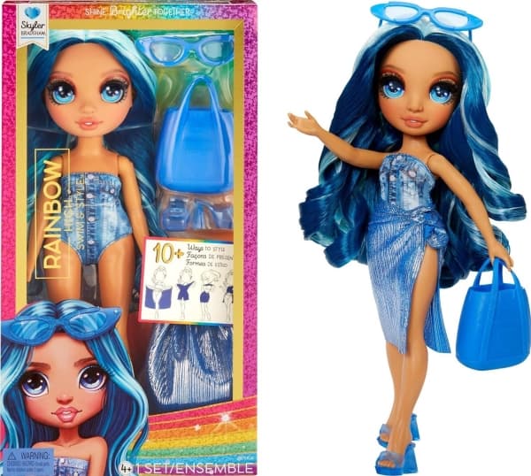 MGA Kūdikio lėlė Rainbow High Swim - Style Doll - Skyler (Mėlyna)