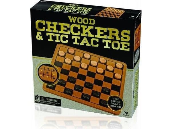 SPINMASTER GAMES game set Wood Checkers and TTT, 6033145