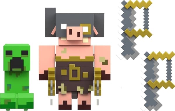 Minecraft LEGENDS CREEPER VS PIGLIN BRUISER Figures, 6 år, Minecraft, Flerfarget, Plast