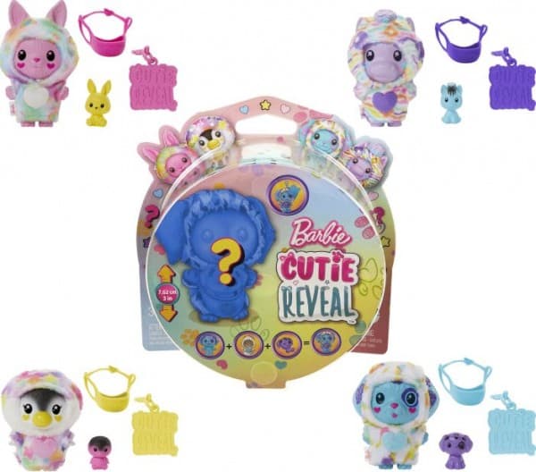 Barbie Mattel Mattel Cutie Reveal nukke - Värikkäät unelmat -sarjan lemmikki (HRK47) Assorted