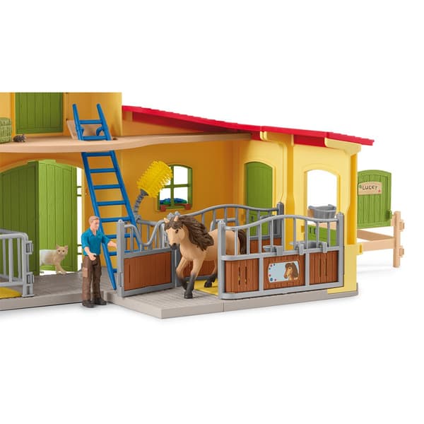 Schleich Farm World Playset Pony Box With Iceland Pony Stallion Docka