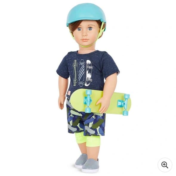 Our Generation  Theodore Doll With Skateboard