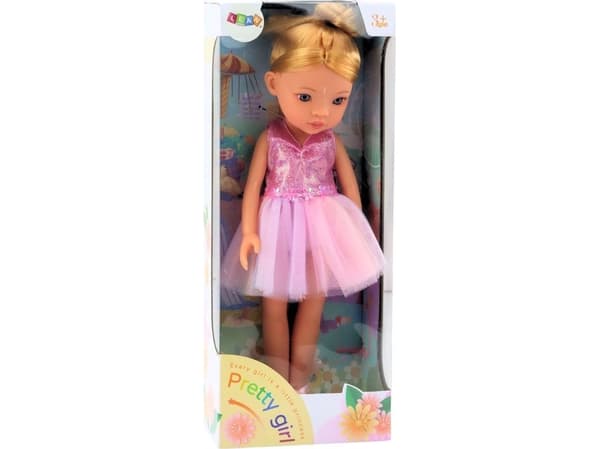 LeanToys Ballerinadukke Rosa Ballerinadukkekjole 33cm