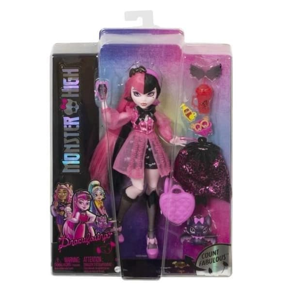 Monster High-Draculaura-docka med husdjursfladdermus HHK51