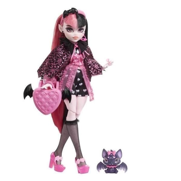 Monster High-Draculaura-docka med husdjursfladdermus HHK51