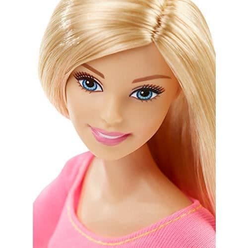 Barbie Made to Move ultraflexibel blond, ledad fitnessdocka med rosa topp och 22 artikulationspunkter, po toy DHL8