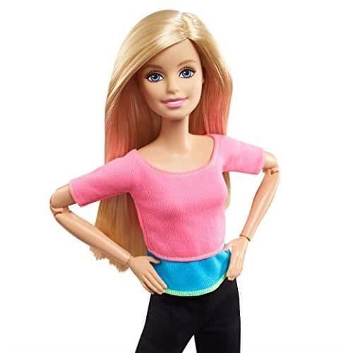 Barbie Made to Move ultraflexibel blond, ledad fitnessdocka med rosa topp och 22 artikulationspunkter, po toy DHL8