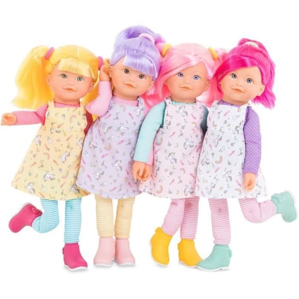 Corolle Rainbow Doll Iris 40cm docka - Rolig och färgglad look - Från 3 år