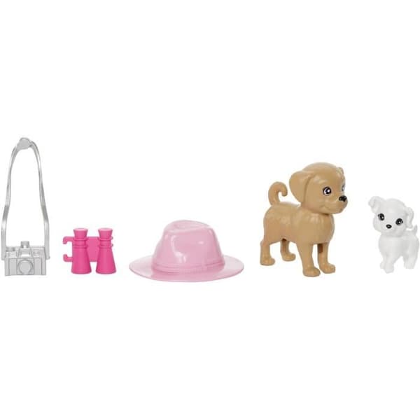 Barbie-Stacie och Barbie dockset med 2 valpar och tillbehör HRM09