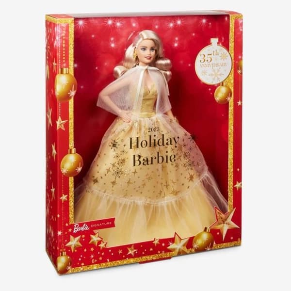Barbie®-Barbie Merry Christmas 2023-Doll Golden Klänning och blont hår HJX04
